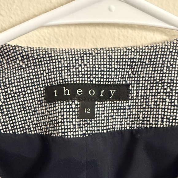 Theory Blue/Grey 100% Cotton Blazer - Picture 2 of 4